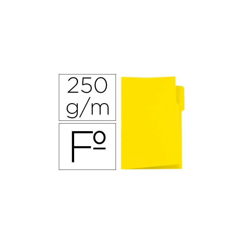 SUBCARPETA CARTULINA GIO FOLIO PESTAÑA IZQUIERDA 250 G/M2 AMARILLO