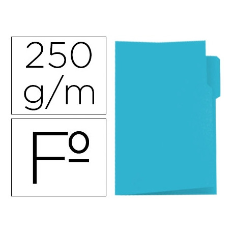 SUBCARPETA CARTULINA GIO FOLIO PESTAÑA IZQUIERDA 250 G/M2 AZUL