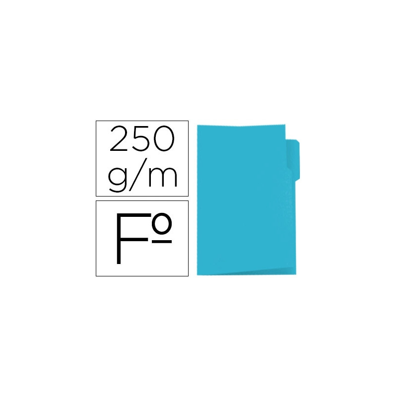 SUBCARPETA CARTULINA GIO FOLIO PESTAÑA IZQUIERDA 250 G/M2 AZUL