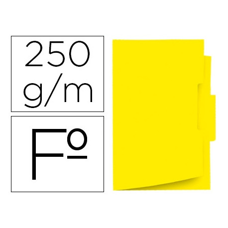 SUBCARPETA CARTULINA GIO FOLIO PESTAÑA CENTRAL 250 G/M2 AMARILLO
