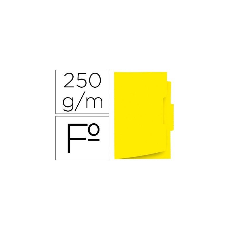 SUBCARPETA CARTULINA GIO FOLIO PESTAÑA CENTRAL 250 G/M2 AMARILLO