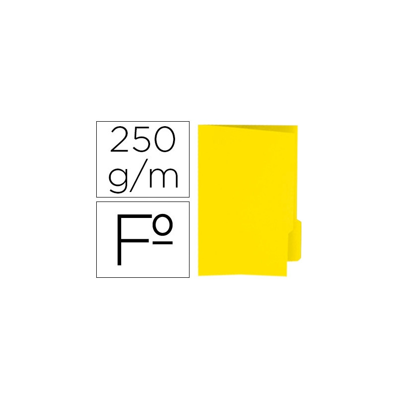 SUBCARPETA CARTULINA GIO FOLIO PESTAÑA DERECHA 250 G/M2 AMARILLO