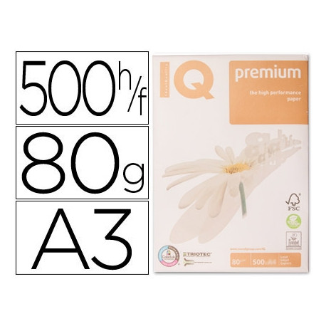 PAPEL FOTOCOPIADORA IQ PREMIUM DIN A3 80 GRAMOS PAQUETE DE 500 HOJAS PAPEL FOTOCOPIADORA IQ PREMIUM DIN A3 80 GRAMOS PAQUETE DE 500 HOJAS