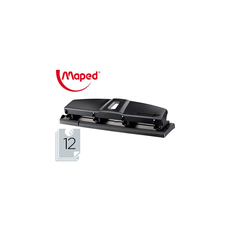 TALADRADOR MAPED ESSENTIALS METAL 4 TALADROS CAPACIDAD 12 HOJAS COLOR NEGRO