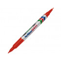 ROTULADOR ARTLINE MARCADOR PERMANENTE EK-041T ROJO DOBLE PUNTA 0.4 Y 1.0 MM