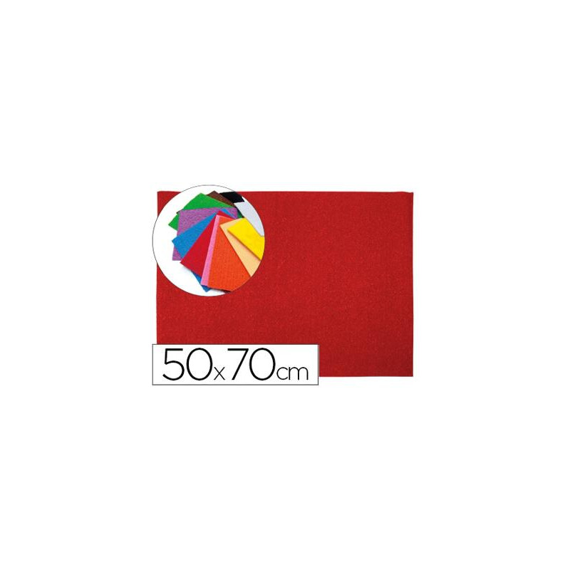 GOMA EVA LIDERPAPEL 50X70CM 60G/M2 ESPESOR 2MM TEXTURA TOALLA ROJO