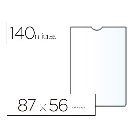 FUNDA PORTADOCUMENTO ESSELTE PLASTICO TRANSPARENTE 140 MICRAS TAMAÑO 87X56 MM