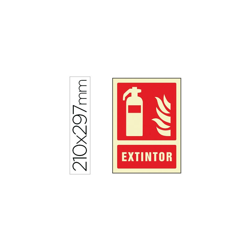 PICTOGRAMA SYSSA SEÑAL DE EXTINTOR EN PVC FOTOLUMINISCENTE 210X297 MM