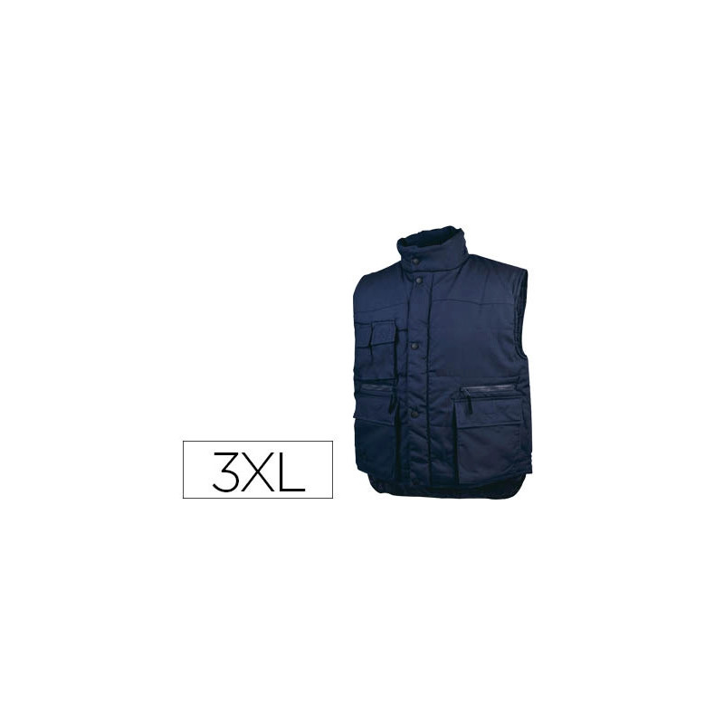 CHALECO DELTAPLUS MULTIBOLSILLOS CON CREMALLERA CINTURA ELASTICA COLOR AZUL NARANJA TALLA 3XL