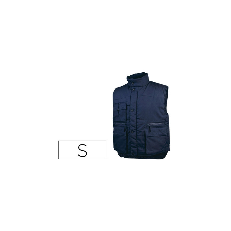 CHALECO DELTAPLUS MULTIBOLSILLOS CON CREMALLERA CINTURA ELASTICA COLOR AZUL NARANJA TALLA S