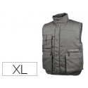 CHALECO DELTAPLUS MULTIBOLSILLOS CON CREMALLERA CINTURA ELASTICA PROTEGE RIÑONES GRIS VERDE TALLA XL
