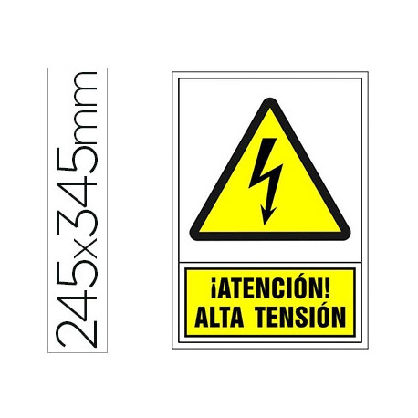 PICTOGRAMA SYSSA SEÑAL DE ADVERTENCIA ATENCION! ALTA TENSION EN PVC 245X345 MM