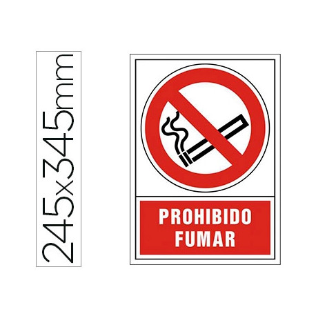 PICTOGRAMA SYSSA SEÑAL DE PROHIBICION PROHIBIDO FUMAR EN PVC 245X345 MM