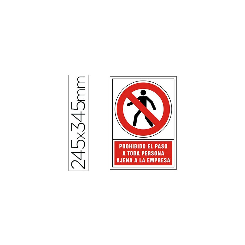 PICTOGRAMA SYSSA SEÑAL DE PROHIBICION PROHIBIDO EL PASO A TODA PERSONA AJENA A LA EMPRESA EN PVC 245