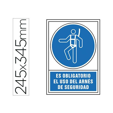 PICTOGRAMA SYSSA SEÑAL DE OBLIGACION ES OBLIGATORIO EL USO DE ARNES DE SEGURIDAD EN PVC 245X345 MM PICTOGRAMA SYSSA SEÑAL DE OBLIGACION ES OBLIGATORIO EL USO DE ARNES DE SEGURIDAD EN PVC 245X345 MM