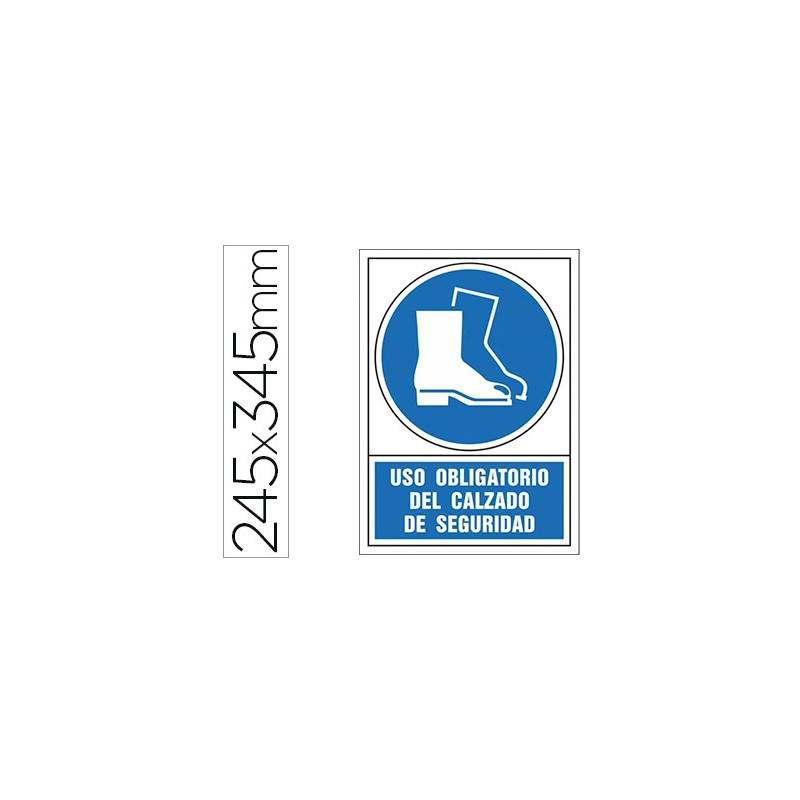 PICTOGRAMA SYSSA SEÑAL DE OBLIGACION USO OBLIGATORIO DEL CALZADO DE SEGURIDAD EN PVC 245X345 MM
