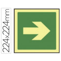 PICTOGRAMA SYSSA SEÑAL DE VIA DE EVACUACION EN PVC FOTOLUMINISCENTE 210X210 MM
