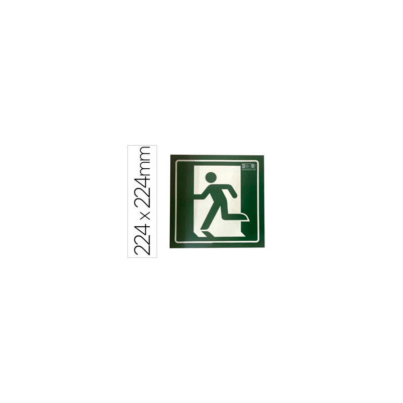 PICTOGRAMA SYSSA SEÑAL DE SALIDA DE EMERGENCIA IZQUIERDA EN PVC FOTOLUMINISCENTE 210X210 MM