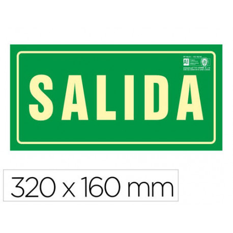 PICTOGRAMA SYSSA SEÑAL DE SALIDA EN PVC FOTOLUMINISCENTE 297X105 MM PICTOGRAMA SYSSA SEÑAL DE SALIDA EN PVC FOTOLUMINISCENTE 297X105 MM