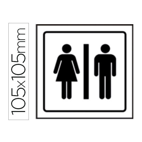 PICTOGRAMA SYSSA SEÑAL DE ASEOS CABALLEROS-SEÑORAS EN PVC 105X105 MM