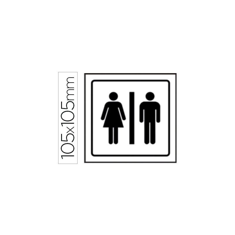 PICTOGRAMA SYSSA SEÑAL DE ASEOS CABALLEROS-SEÑORAS EN PVC 105X105 MM