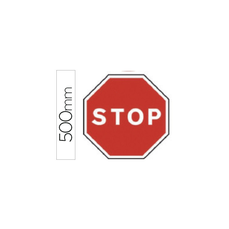PICTOGRAMA SYSSA SEÑAL VIAL STOP EN ACERO GALVANIZADO 500 MM