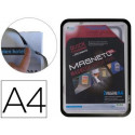 MARCO PORTA ANUNCIOS TARIFOLD MAGNETO DIN A4 CON 4 BANDAS MAGNETICAS EN EL DORSO COLOR NEGRO PACK DE