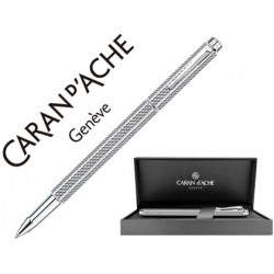 ROLLER CARAN D'ACHE ECRIDOR CUBRIK PLACADO PALADIO GRABADO GUILOCHE ZIGZAG CON ESTUCHE PUNTA MEDIA
