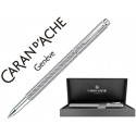 ROLLER CARAN D'ACHE ECRIDOR CUBRIK PLACADO PALADIO GRABADO GUILOCHE ZIGZAG CON ESTUCHE PUNTA MEDIA
