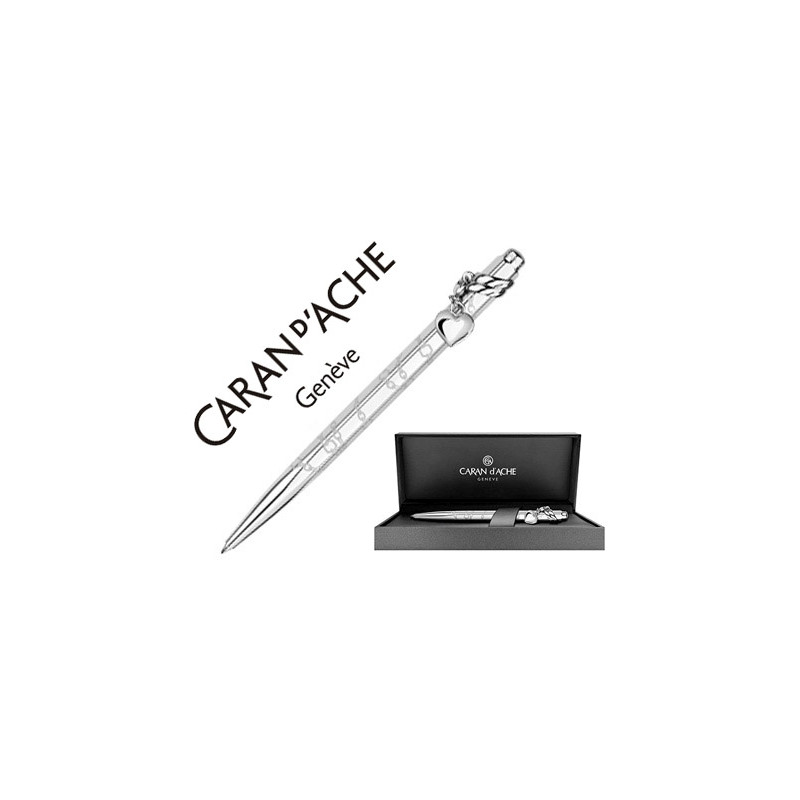 BOLIGRAFO CARAN D'ACHE ECRIDOR MADEMOISELLE PLACADO PALADIO CORAZON CON ESTUCHE PUNTA MEDIA