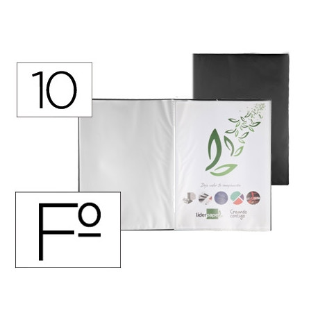 CARPETA LIDERPAPEL ESCAPARATE 10 FUNDAS PVC FOLIO NEGRO CARPETA LIDERPAPEL ESCAPARATE 10 FUNDAS PVC FOLIO NEGRO