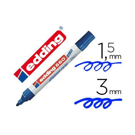 ROTULADOR EDDING PARA PIZARRA BLANCA 660 COLOR AZUL PUNTA REDONDA 1,5-3 MM RECARGABLE ROTULADOR EDDING PARA PIZARRA BLANCA 660 COLOR AZUL PUNTA REDONDA 1,5-3 MM RECARGABLE