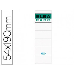 ETIQUETA ADHESIVA ELBA PARA ARCHIVADOR PALANCA LOMO 80 MM COLOR BLANCO 190X54 MM BOLSA DE 10 UNIDADE