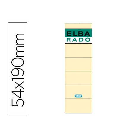 ETIQUETAS ADHESIVAS ELBA LOMERA COLOR HUESO 54X190 MM PACK DE 10 UNIDADES ETIQUETAS ADHESIVAS ELBA LOMERA COLOR HUESO 54X190 MM PACK DE 10 UNIDADES