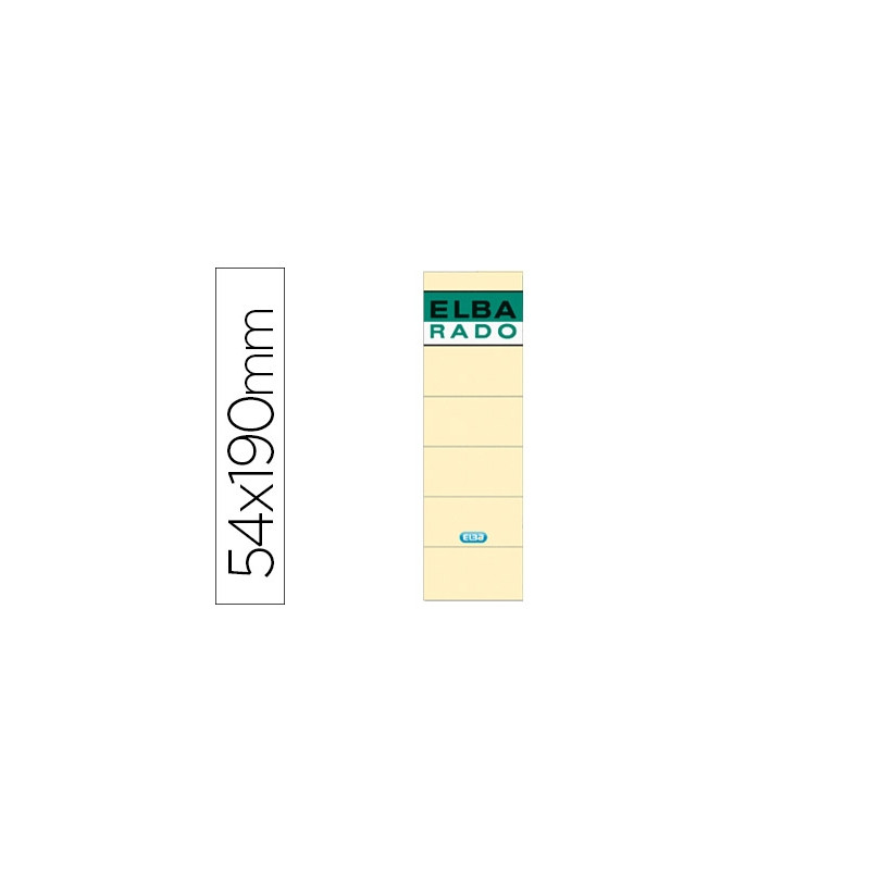 ETIQUETAS ADHESIVAS ELBA LOMERA COLOR HUESO 54X190 MM PACK DE 10 UNIDADES