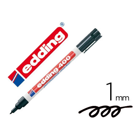 ROTULADOR EDDING MARCADOR PERMANENTE 400 NEGRO PUNTA REDONDA 1 MM RECARGABLE ROTULADOR EDDING MARCADOR PERMANENTE 400 NEGRO PUNTA REDONDA 1 MM RECARGABLE