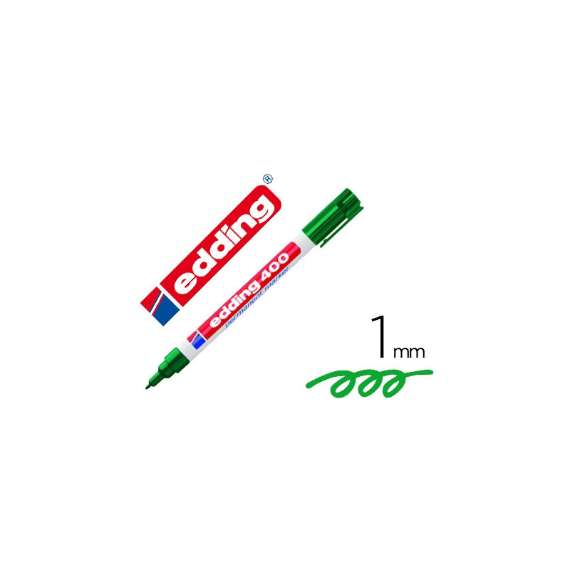 ROTULADOR EDDING MARCADOR PERMANENTE 400 VERDE PUNTA REDONDA 1 MM RECARGABLE