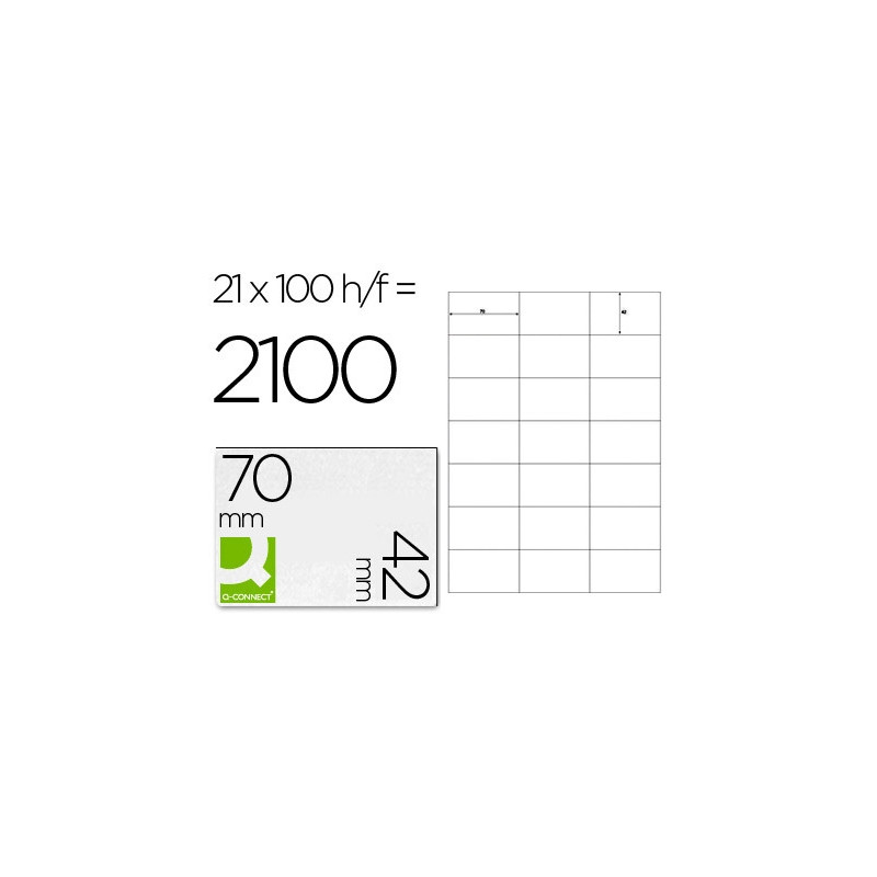 ETIQUETA ADHESIVA Q-CONNECT KF10648 TAMA¾O 70X42 MM FOTOCOPIADORA LASER INK-JET  DIN A4