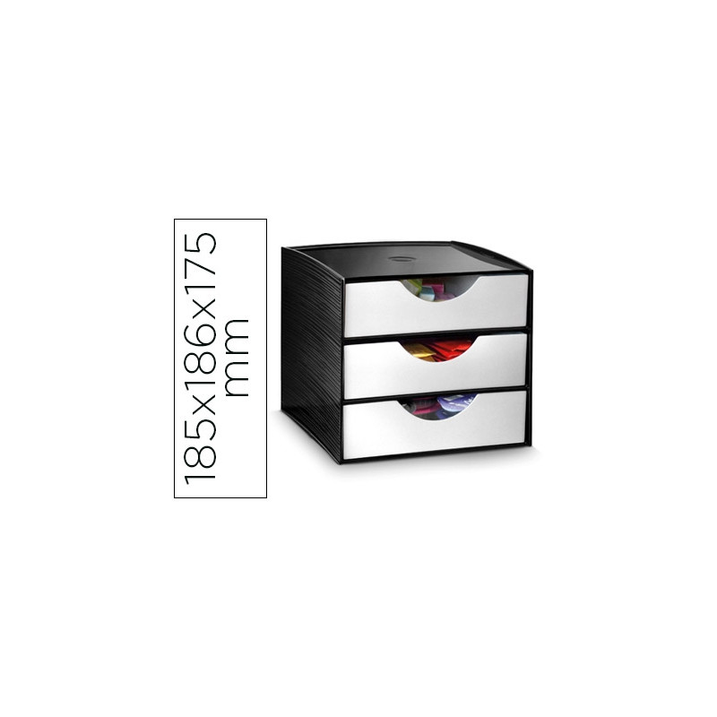 MODULO CAJONES DE SOBREMESA CEP 3 CAJONES POLIESTIRENO COLOR GRIS/MARRON ESPECIAL PARA SNACKS 185X18