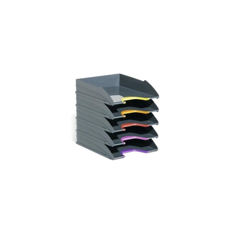 BANDEJA SOBREMESA DURABLE PLASTICO RECICLADO BLUE ANGEL GRIS 255X55X330 MM PACK DE 5 UNIDADES