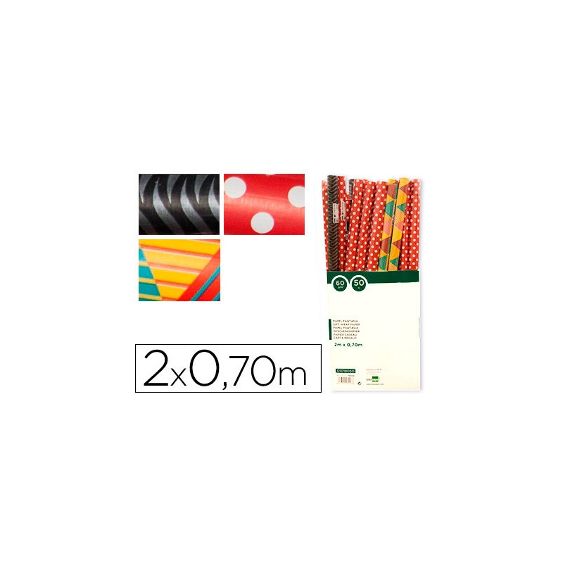 PAPEL FANTASIA TODO AóO ROLLO DE 2X0,70 MT PAPEL 60 GR MODELOS SURTIDOS