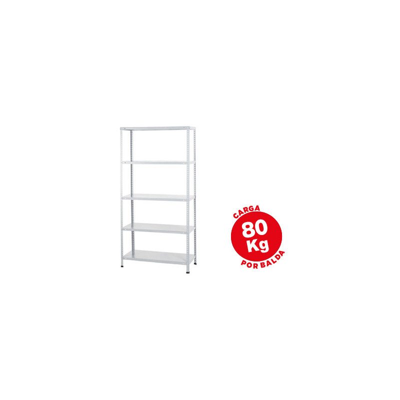 ESTANTERIA METALICA AR STORAGE 180X90X40 CM 5 ESTANTES 80 KG POR ESTANTE COLOR BLANCO