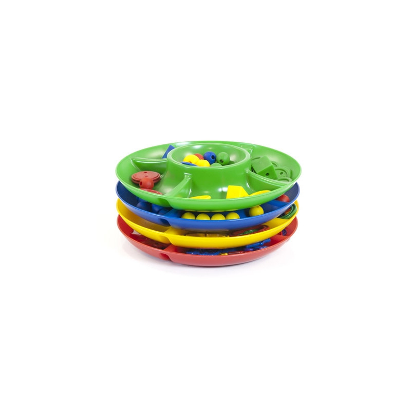 JUEGO MINILAND BANDEJA CLASIFICACION 5 COMPARTIMENTOS 26 CM DIAMETRO SET DE 4 BANDEJAS