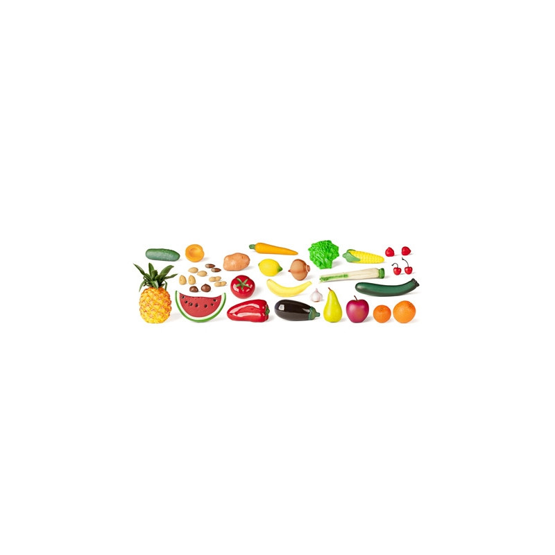 JUEGO MINILAND FRUTAS HORTALIZAS Y FRUTOS SECOS 36 PIEZAS