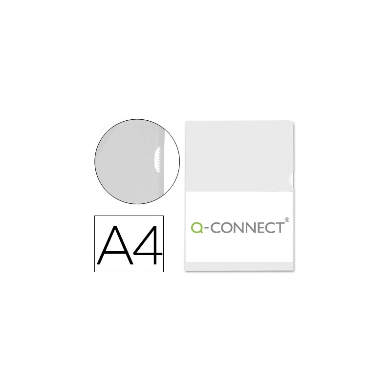 CARPETA DOSSIER UÑERO PLASTICO Q-CONNECT DIN A4 120 MICRAS TRANSPARENTE