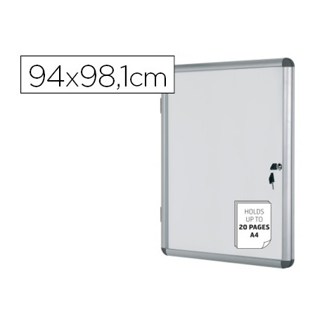 VITRINA DE ANUNCIOS BI-OFFICE FONDO MAGNETICO EXTRAPLANA DE INTERIOR 940X981 MM VITRINA DE ANUNCIOS BI-OFFICE FONDO MAGNETICO EXTRAPLANA DE INTERIOR 940X981 MM