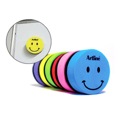 BORRADOR ARTLINE PIZARRA BLANCA REDONDO MAGNETICO CARA SMILEY COLORES SURTIDOS BORRADOR ARTLINE PIZARRA BLANCA REDONDO MAGNETICO CARA SMILEY COLORES SURTIDOS