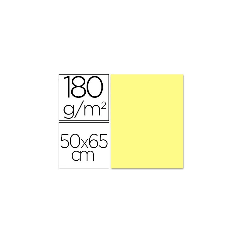 CARTULINA LIDERPAPEL 50X65 CM 180 GR AMARILLO MEDIO UNIDAD