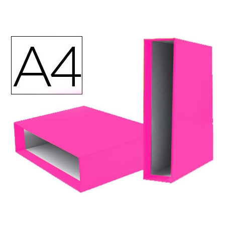 CAJA ARCHIVADOR LIDERPAPEL DE PALANCA CARTON DIN A4 DOCUMENTA LOMO 75 MM ROSA CAJA ARCHIVADOR LIDERPAPEL DE PALANCA CARTON DIN A4 DOCUMENTA LOMO 75 MM ROSA