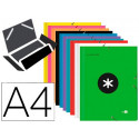 CARPETA ANTARTIK GOMAS A4 3 SOLAPAS CARTON FORRADO COLORES SURTIDOS